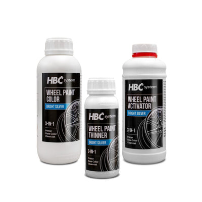 Wheel Paint - Bright silver - 3 in 1 product kit - 2,64 Quarts