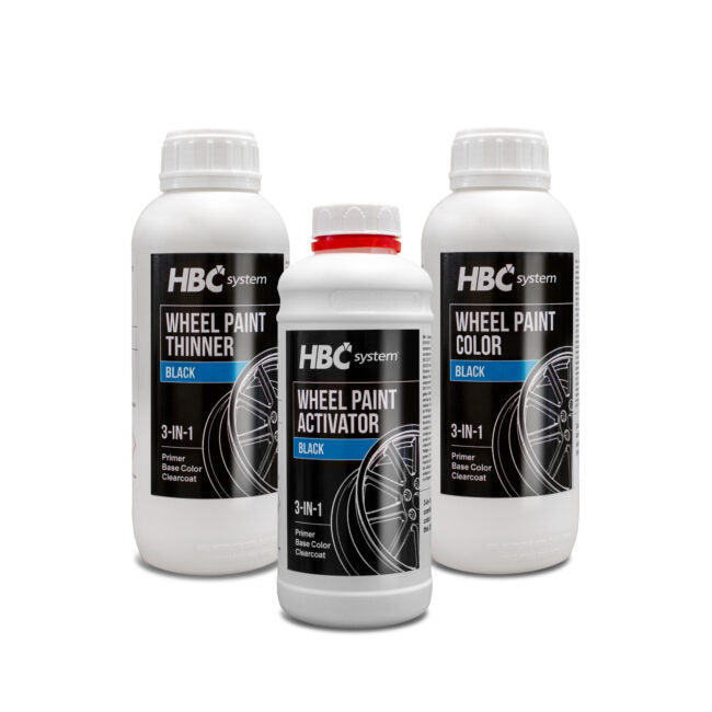 Wheel Paint - Black - 3 in 1 product kit - 3,17 Quarts