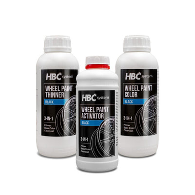 Wheel Paint - Black - 3 in 1 product kit - 3,17 Quarts