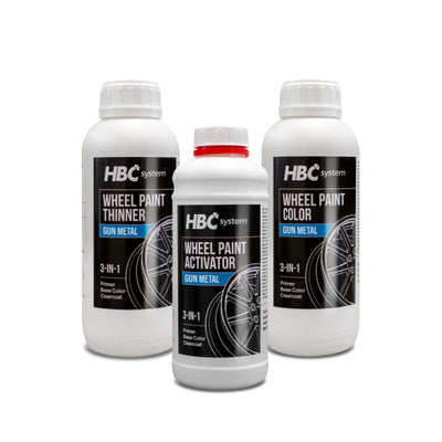 Wheel Paint - Gun metal - 3 in 1 product kit - 3,17 Quarts