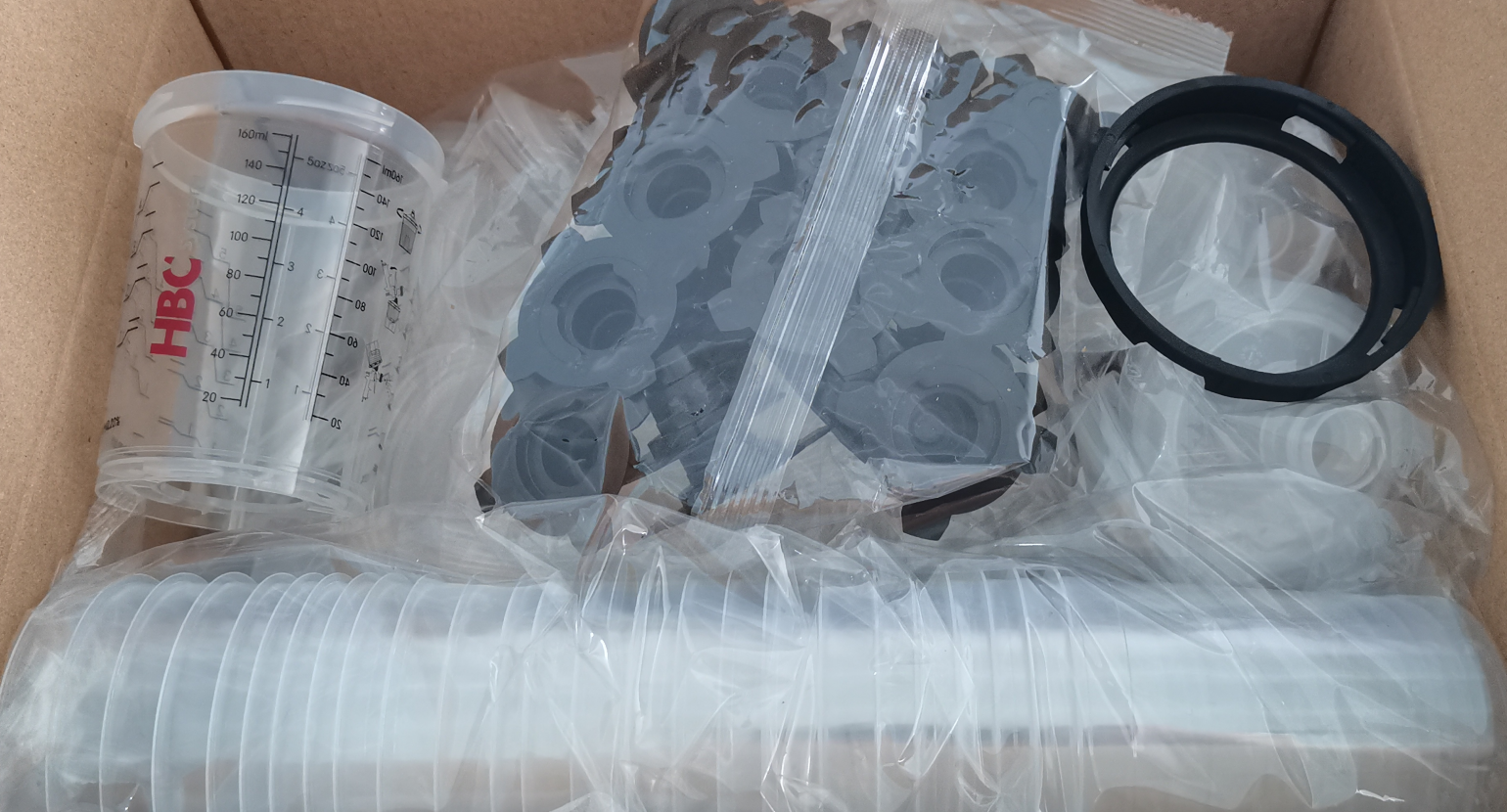 Paint Cup Kit 350 ml (50 lids + 50 liners + 20 caps + 1 hard cup + 1 collar)