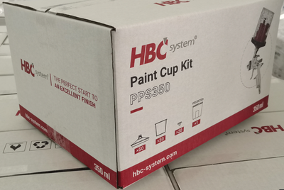 Paint Cup Kit 350 ml (50 lids + 50 liners + 20 caps + 1 hard cup + 1 collar)